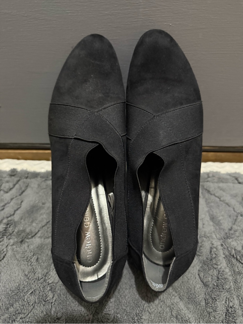 Andrew Geller Black Suede Slip-On Heels (9) - Picture 7 of 10